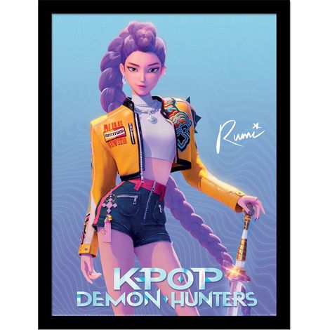 Pyramid International Póster de coleccionista K-POP Demon Hunter (RUMI) de 30 cm x 40 cm, enmarcado para coleccionista, con licencia oficial, listo para colgar, tamaño único