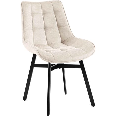 Sedia da Pranzo Colby crema Tessuto