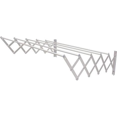 Silver Retractable Wall-Mounted Clothesline 60cm x 80cm High-Strength Aluminum Stainless Steel Finish Dimensions: 60cm x 80cm Foldable Clothesline Outdoor Clothesline (1/4)