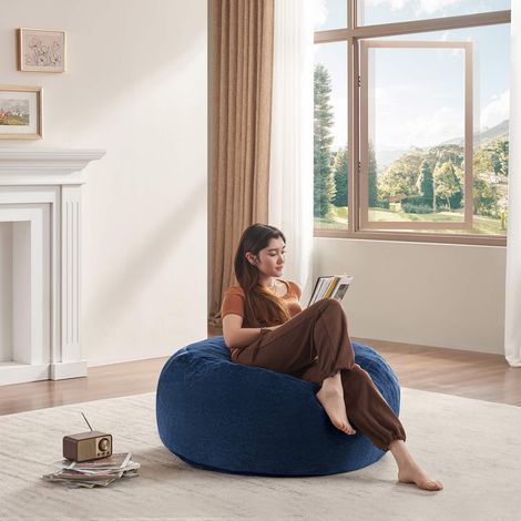 Pouf poire de 90 cm, canapé pour adultes, fauteuil de lecture doux et confortable, convient aux chambres, balcons et autres espaces. (1/5)