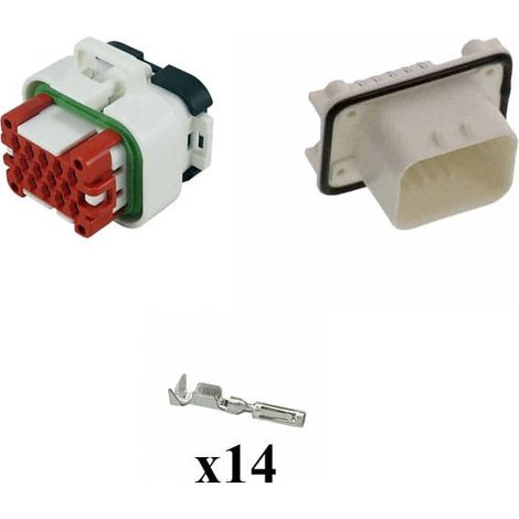 Kit Connettore Ampseal Maschio Femmina 14 Vie bianco da circuito stampato 90°