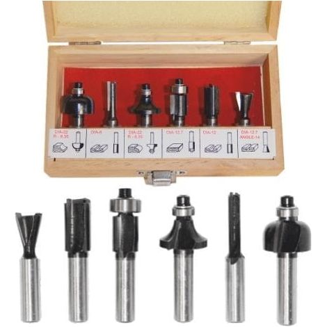 AWTOOLS TAGLIERINA PER LEGNO, SET DA 6, GAMBO DA 8 MM