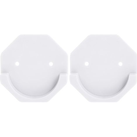 GANAZONO Lot de 2 supports de tringle à rideau de douche en ABS blanc, douille ronde, design stable et simple pour salle de bain (1/5)