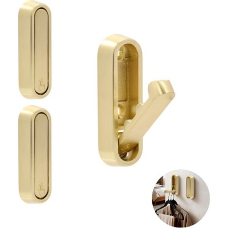 Juego de 3 ganchos plegables para abrigos, toallas de pared para baño, color cobre. (1/4)