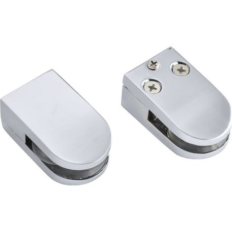 2 Pcs Verre Pince Salle De Clip de fixation du verre de la colonne d'escalier En Alliage De Zinc Verre Clip Étagère Support Fixation Miroir Support pour Verre de 5-10 mm D'épaisseur (1/5)