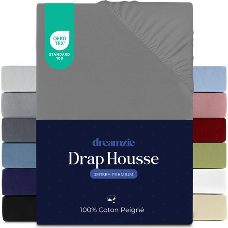 Drap Housse - 80x160cm - 100% Coton Peigné - Jersey (1/5)