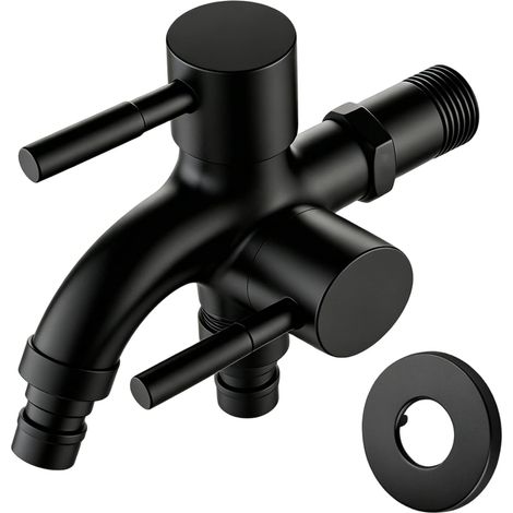 Robinet double universel de 1/2", en acier inoxydable, résistant à l'usure (1/5)