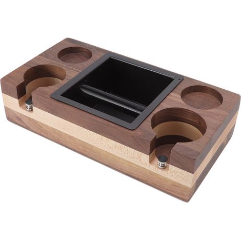 Hölzerner Behälter für Kaffeesatz mit Tamper und Filterhalter, Aufbewahrungsbox für Kaffeesatz, Modell 3 (1/5)