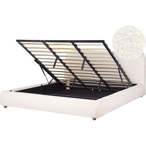 Ottoman Bed Boucle BLAGNAC 180 x 200 cm (EU Super King) Off-White (1/5)