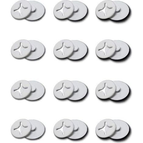 Lot de boutons de fixation pour moustiquaire, fenêtre, moustiquaire, fenêtre de toit, sans perçage (12PCS, Blanc) (1/4)