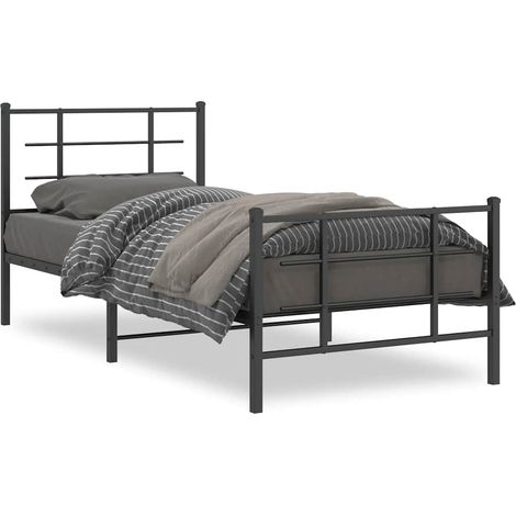 Maison Exclusive - Giroletto con Testiera e Pediera Metallo Nero 90x200 cm (1/5)