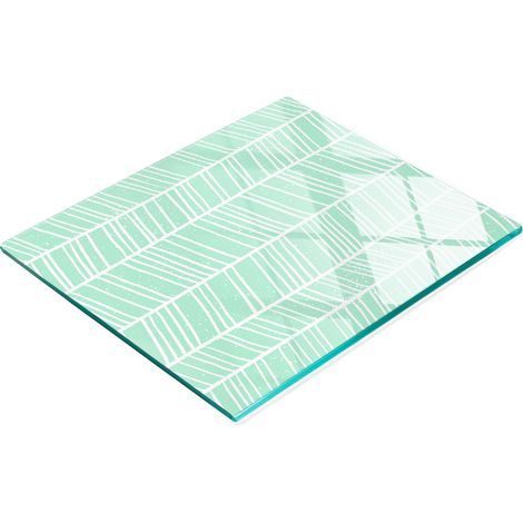 Tabla de cocina de vidrio duradera y elegante con diseño de espiga de 60x52 cm. (1/5)