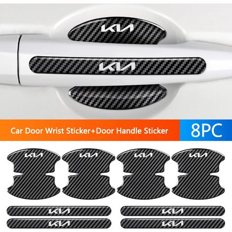(8 pièces) 4/8 autocollants de seuil de porte avec poignée intégrée pour protéger des rayures, compatibles avec Kia Ceed, Sportage, Cerato, Soul, Picanto et Optima. (1/4)