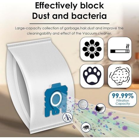 (12 Pièces) Sacs à Poussière Filtres Airclean Compatibles Avec Les Aspirateurs Miele GN, Séries C1, C2, C3, S227, S240 S270 S400 S (1/3)
