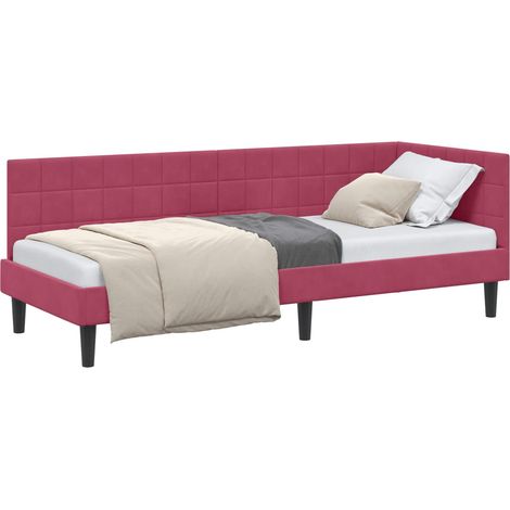Maison Exclusive - Cornice del letto ad angolo Rosso Vino 80 cm x 200 cm Velluto