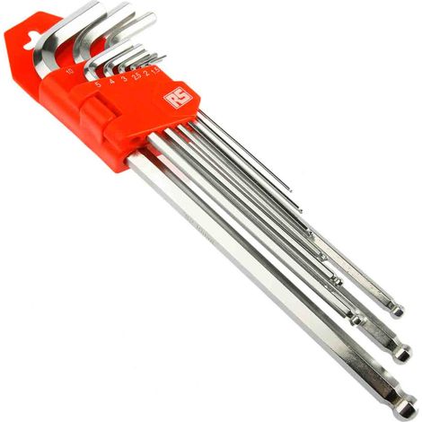 Jeu de clés Allen en L RS PRO 1.5mm Métrique Tête sphérique 9 pièces ( Prix pour 1 ) (1/4)