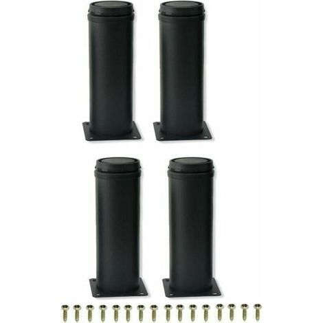 Stück 15 cm große, verstellbare Möbelfüße aus schwarzem Edelstahl für Schränke, Tische und Sofas, Ersatzfüße, Schwarz, 15 cm