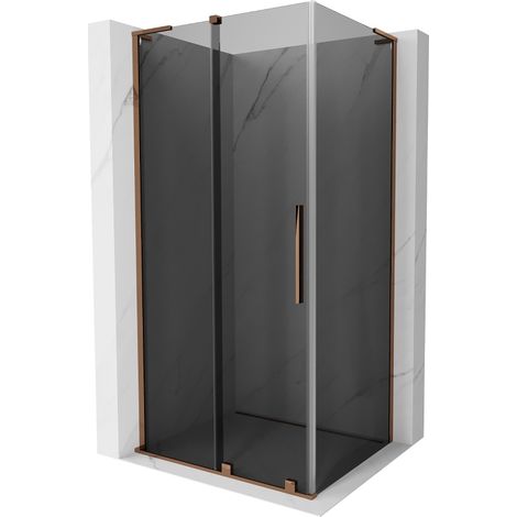 Cabine de douche coulissante Mexen Velar L 100 x 70 cm, graphite, or rose - 871-100-070-43-60 (1/5)