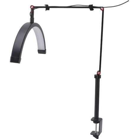 Lampe Bureau LED Demi-Lune 360° Rotation 3 Couleurs 10 Niveaux Lumière Remplissage Extensions Cils 20W Prise UE 100-240V (1/5)