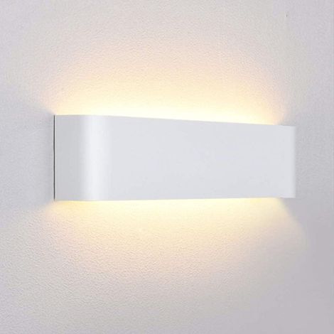 Applique Murale Interieur LED 12W Blanc Chaud 3000K Lampe Murale Aluminium Luminaire Mural Moderne pour Chambre Salon Couloir Escalier Hôtel (1/4)