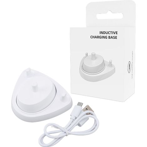 Base de charge à induction blanc pour brosse à dents électrique, câble USB inclus, compatible D12513K D10513K D12 D16. (1/5)