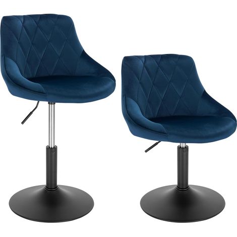 WOLTU bar stools Set of 2 pcs Bar chairs Breakfast Dining stools for Kitchen Blue