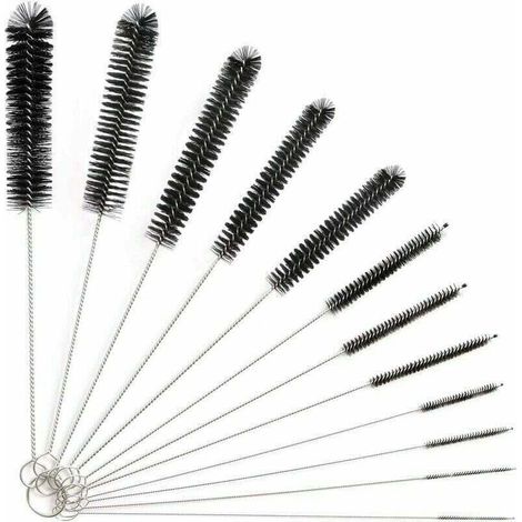 12 pièces Tube Brosse de Nettoyage Versail - Goupillon Nettoyage - Brosse de Nettoyage Tube pour Bouteille en Verre Bébé Biberon Bouilloire Clavier - Tuyau Brosses de Nettoyage - Brosse de Nettoyage