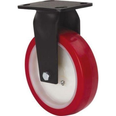 RUEDAS ALEX rueda fija  17gt150-po nylon blanco-poliur.rojo eje liso (1/2)