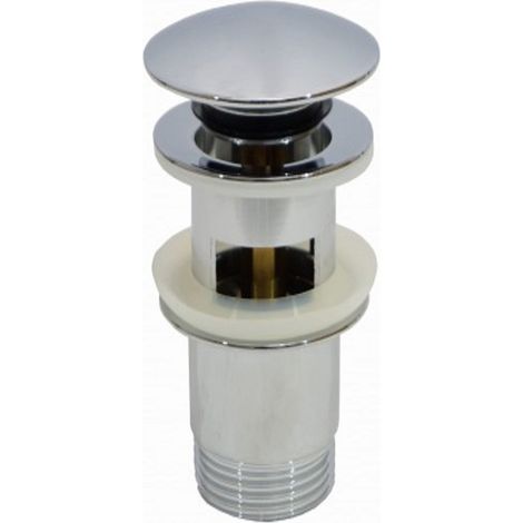 Tappo di troppo pieno rotondo Instadrain con meccanismo click-clack, colore argento, 1 pz. (1/2)