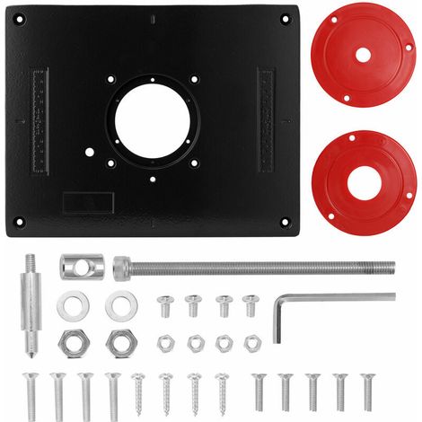 Aluminum Alloy Multifunction Router Table Insert Plate Trimmer Engraving Machine Woodworking Tools Benches Woodworking Tools,Black (1/5)