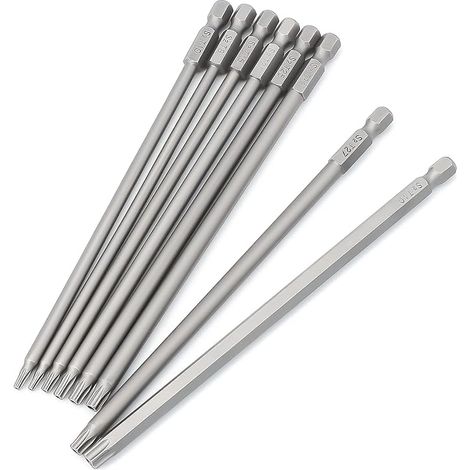 Jeu De 8 Embouts Torx Long Magnétiques 1/4" T8-T40 150mm tournevis et visseuse électrique (1/5)