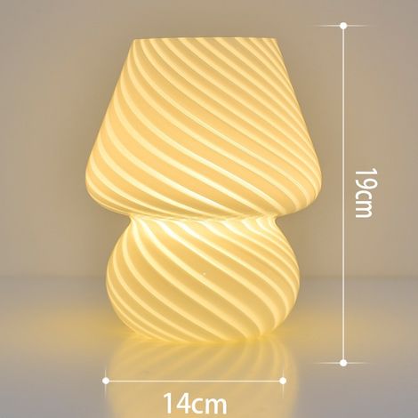 Lampe champignon - lampe de table de chevet en verre, 5 V USB (trois couleurs) télécommande gradation + minuterie éteinte, 3000-6500k (1/5)