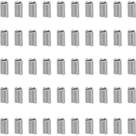 50 inserts filetés (unités US) pour trous taraudés, outil de réparation 1/4 pouce-203D (1/5)