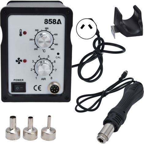 858A Station de Soudage à Air Chaud Température Réglable Déssoudage Numérique 700W 220V Prise AU 220V (1/5)