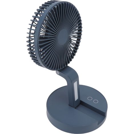 Zusammenklappbarer Tischventilator mit 3 Geschwindigkeitsstufen, USB-aufladbar, kein Bohren erforderlich, elektrisch und oszillierend, für Zuhause und Büro (blau). (1/5)