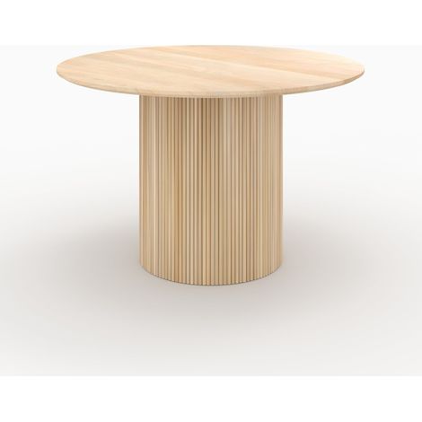Mesa redonda 4 personas de madera de mango D120 cm - Agathe (1/4)