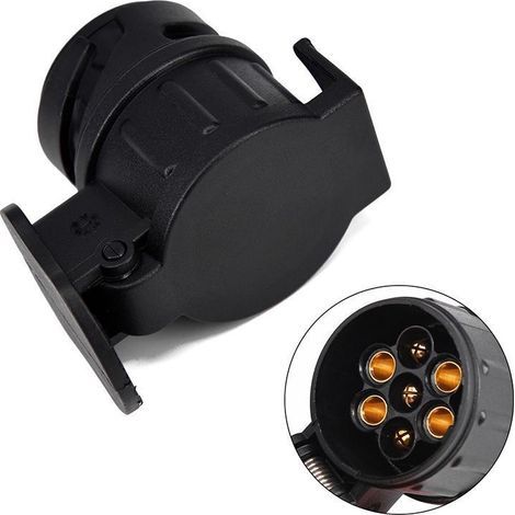 13 vers 7 Broches Adaptateur de Remorque de Prise Femelle 13 Broches vers Mâle 7 Broches, 12V Prise Remorque Connecteur Standard Européenne, pour Caravane Camions RV Remorque Connecteurur (1/4)