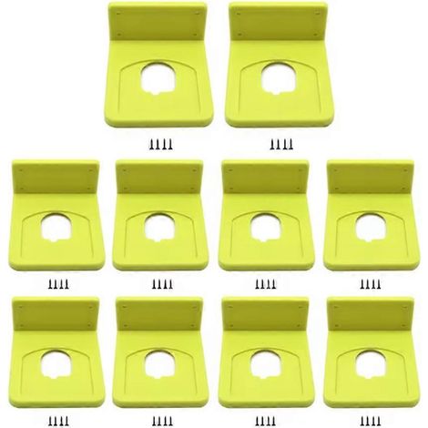 Lot de 10 supports de batterie pour batterie Ryobi 18 V, support mural avec vis pour batteries P102, P103, P104, P105 et P107 (1/5)