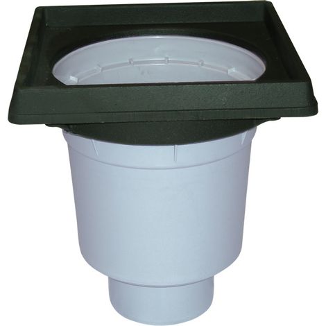 Siphon vertical 'Perfekt' DN110, support de cadre en fonte 260x260mm, corps seul