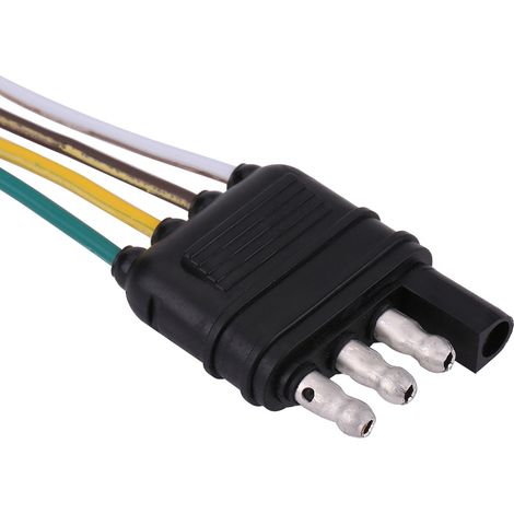Prise et fiche plate 4 broches 6-24V pour remorque caravane attelage voiture, connecteur adaptateur de câblage (1/5)