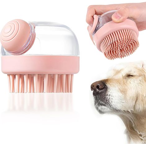 Pièces Brosse De Bain Pour Chiens Et Chats, Brosse Bain pour Chien, Brosse de Lavage pour Chat, Brosse de Bain Démêlante en Silicone, Accessoire De Massage Et Soin Des Animaux Domestiques (1/5)