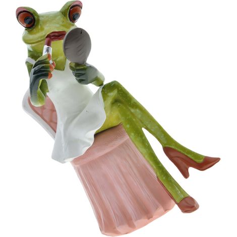 Estatua artística de una rana arborícola enamorada, modelo femenino hecho a mano.