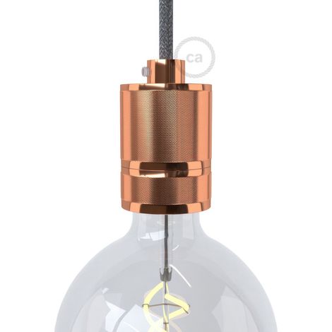 Creative-cables italia kit de portalÁmparas e27 en aluminio moleteado doble anillo cobre kbr27alra (1/5)