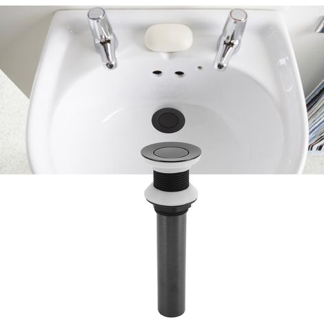 Bonde de lavabo sans trop-plein, bouchon de vidange à pression pour vasque, meuble-lavabo (1/5)
