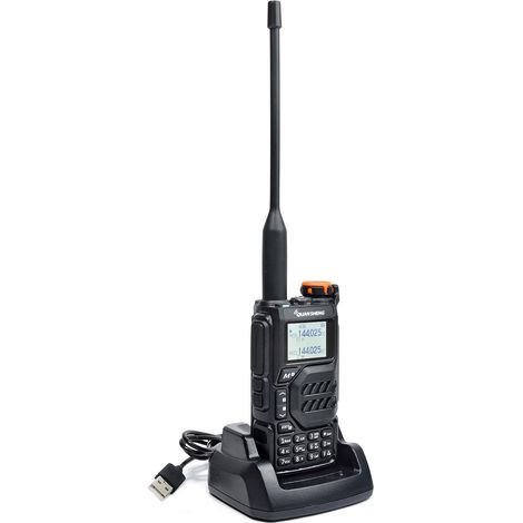 Talkie Walkie Longue Portée VHF UHF 200 Canaux Radio Portable Rechargeable Professionnelle à Deux Voies avec AM/FM/DTMF, VOX, Fréquence de Réplication, NOAA Alerte Météo (1/5)