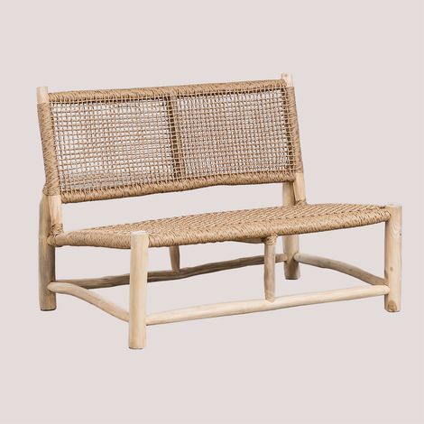 Divano da giardino a 2 posti in legno di teak Bientina SKLUM            
