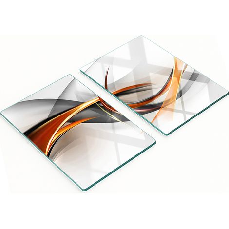 Taglieri e vassoi decorativi in vetro, motivo astratto a onde, 2x40x52 cm (1/5)