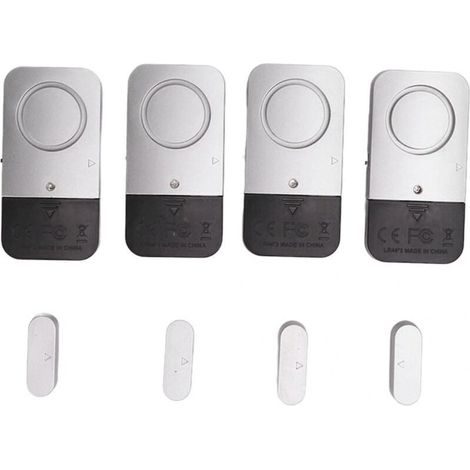 120 dB Door and Window Alarm – 4-Pack Wireless Hotel Systems, Optimal Security, Easy Installation