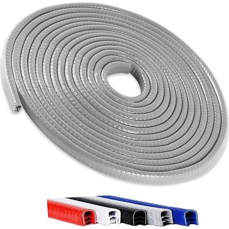 Protections de Bord de Porte de Voiture, Protection de Porte en Caoutchouc en Forme de U sans Adhésif pour la Plupart des Voitures (Gris, 14.8FT)