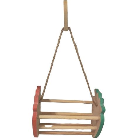 Mangeoire à foin en bois orange et vert 15 x 9 cm pour rongeurs. - animallparadise